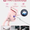 Heated Eyelash Curler, 5s Fast Heating Electric Eyelash Curler, Safe Anti-Burn Eyelash Curlers with Silicone Pad, Type-C Quick Charge, Intelligent Temp Control, 24H Long-Lasting Curls (Pink)