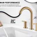 KENES Champagne Bronze Pull Down Bathroom Faucet, 8 Inch 2 Handle Widespread Bathroom Faucet 3 Hole with Pull Out Sprayer, Bathroom Vanity Faucet with Pop Up Drain & Supply Lines LJ-9068-CB