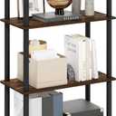 Furinno Turn-N-Tube Storage Shelves, 4-Tier Toolless Book Shelf, Corner Shelf, Toolless Open Shelves, for Organization and Storage, Living Room, Garage, Home Office, Amber Pine, 4-Tier Round Tube