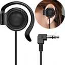 EXMAX Wired Single Headphones 3.5mm Left-Side Earphone One Ear Ear-Hook Headphone for EXD-101 ATG-100T Wireless Tour Guide Receiver Radio Podcast Laptop MP3 Ear Bud (Left-Side Earphone)