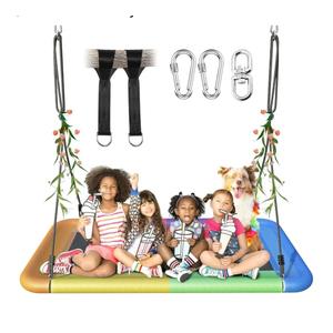 Everyfun Tree Swing for Kids and Adults, 60" Waterproof Rectangle Platform Swing, 700lbs Heavy Duty with Adjustable Straps, Colorful