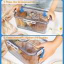 Dynta Bread Box 2 Pack Bread Storage Container Airtight Recording Time Bread Box for Kitchen Countertop Plastic Bread Keeper with Lid for Homemade Bread, Toast, Loaf, Cookies