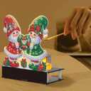 TDFERAN Diamond Art Kits for Adults Candlestick Holders Christmas 12x11cm Diamond Painting Candle Holder Candle Sticks Holder Decor for Pillar Candles for Halloween Decorations Santa Claus