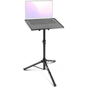 Pyle Universal Laptop Projector Tripod Stand - Adjustable Computer, DJ Equipment Holder Mount with 14'' x 11'' Plate, Height Adjustable 22 to 35 Inches - Portable for Stage, Studio,Home,and Office Use