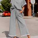 SHEWIN Women Two Piece Sets Business Casual Work Vacation Airport Outfits 2026 (Gray, S)