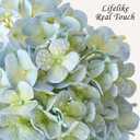 JINWOE Light Blue Hydrangea Artificial Flowers,4Pcs 20" Real Touch Lifelike Silk Artificial Hydrangeas, Full Fake Flowers for Bouquet Table Centerpieces Spring Wedding Indoor Home