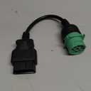 9 Pin to 16 Pin Cable Adapter, Round OBD2 Interface 9 Pin to 16 Pin Truck Diagnostic Scanner Cable Adapter Diagnostic Scan Tool Replacement Truck Diagnostic Cable Fit for Cummins Engine