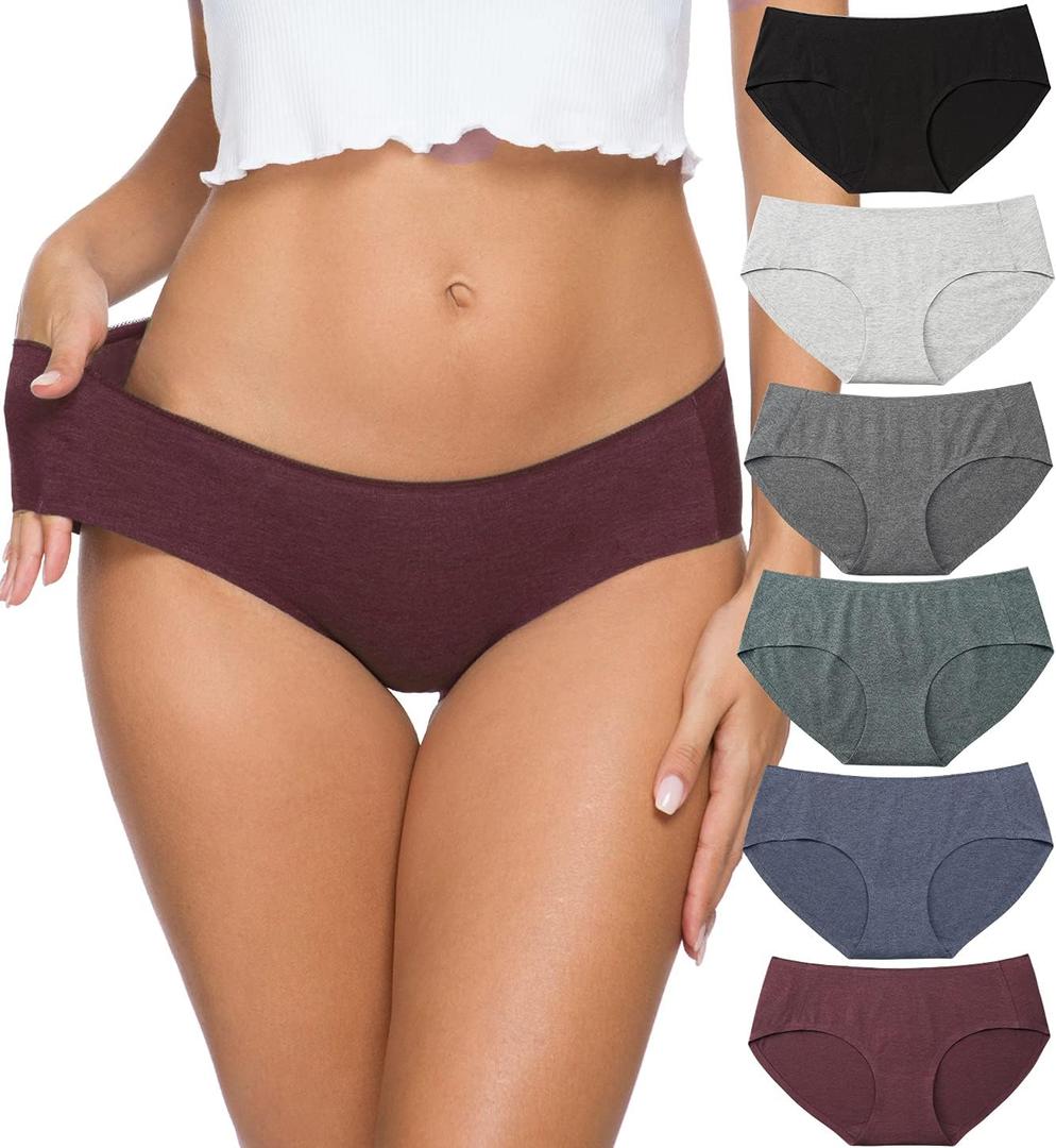 Altheanray Womens Underwear Cotton Underwear for Women Seamless Hipster Bikini Briefs Panties 6 Pack, S
