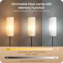 Set of 2 Dimmable Floor Lamps for Living Room with 2 Remotes and Foot Switch, 64.4Modern Standing Tall Lamp, Corner Lamp for Bedroom, Bulb Included, 3000K-6500K, Beige Shade E06LDP205W1