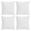 Deconovo Decorative Throw Pillow Covers（Covers ONLY, No Inserts）- Set of 4 Soft Linen Cushion Covers, 18x18 Inch, Green & Machine Washable Pillowcases for Sofa, Bedroom, Living Room Décor, White