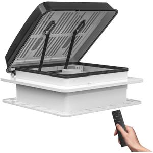 2012 Air Max 14" Vent RV Roof Vent Reversible Exhaust Fan, Ultra Low Sound RV Air Ventilation Ceiling Fan 12V Remote with Rain Sensor (Standard)