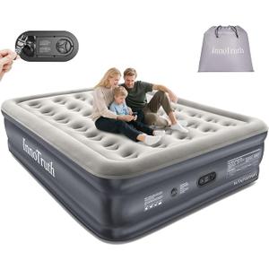 InnoTruth Air Mattress Queen with Built in Pump, Inflatable Mattress Blow up Mattress, Family Choice Award, 18" Colchones Inflables Air Bed for Guest & Home, Ideal for Camping, 650lbs,