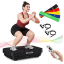 SEDOZIK Vibration Plate Exercise Machine, Vibration Plate for Lymphatic Drainage Weight Loss, 450 Lbs Capacity Full Body Vibrating Platform Workout Equipment with Bluetooth for Home Women Men, Black