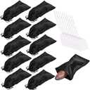 GONGKANGYUAN 10 Pack Shoe Bags for Travel Satin Fabric Shoe Bag with Drawstring for Men Women Travel Protecting Storing Shoes (Black)