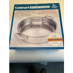 Cuisinart 5 QT CASSEROL PAN WITH COVER, Stainless, V17882