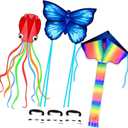 Simxkai Kites for Kids & Adults, Beach Kites, Easy for Fly for Toddlers Ages 3-5 with 300ft Kite String Each Handle