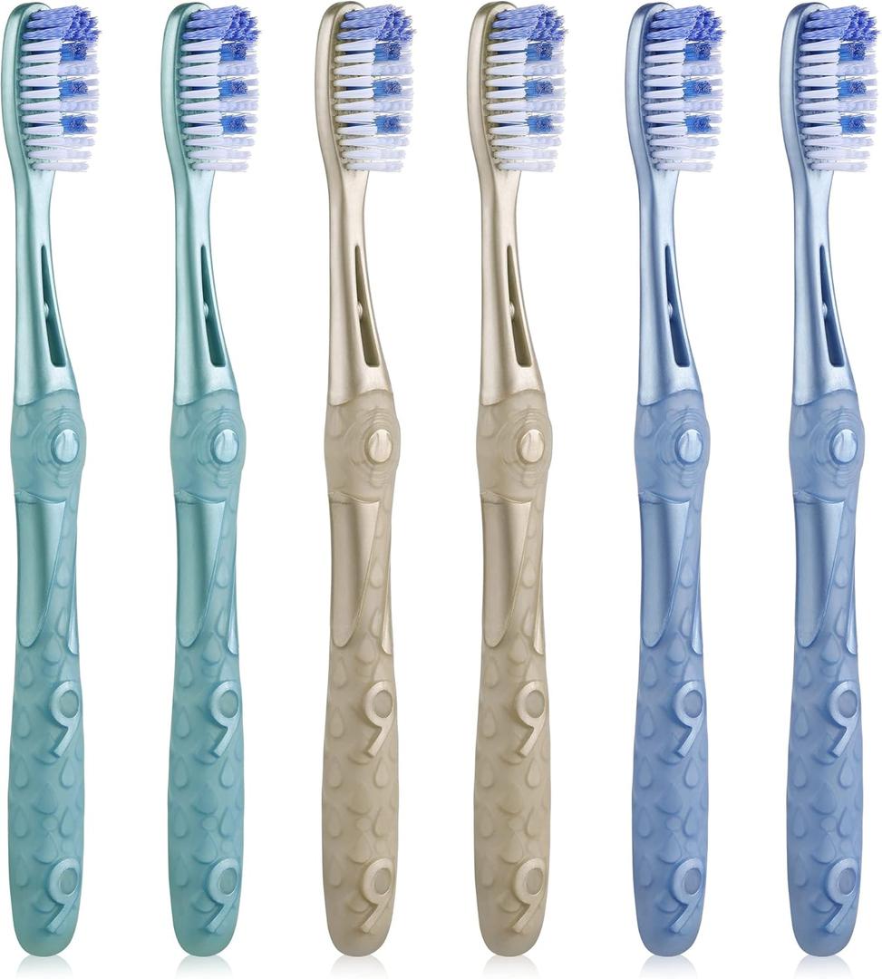 Medium Toothbrushes for Adults, Whitening Toothbrush with Spiral Medium Bristles for Smoke Tea Coffee Stain, Deep Plaque Removal, Rounded Bristle Tips for Gentle Cleaning