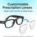 AI Smart Glasses with 4K Camera & Audio | Bluetooth Video Recording Sunglasses with ChatGPT Translation, Voice Control, EIS Stabilization, Object Recognition, Smart Glasses for Men & Women (Black-Q6)