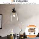 16.5FT Pendant Light Kit, Hanging Lights with Plug in Cord & Switch, Hemp Rope Swag E26 Socket Pendant Lamp, Extension Lantern Cable Vintage Farmhouse Industrial Retro DIY Decoration Fixtures