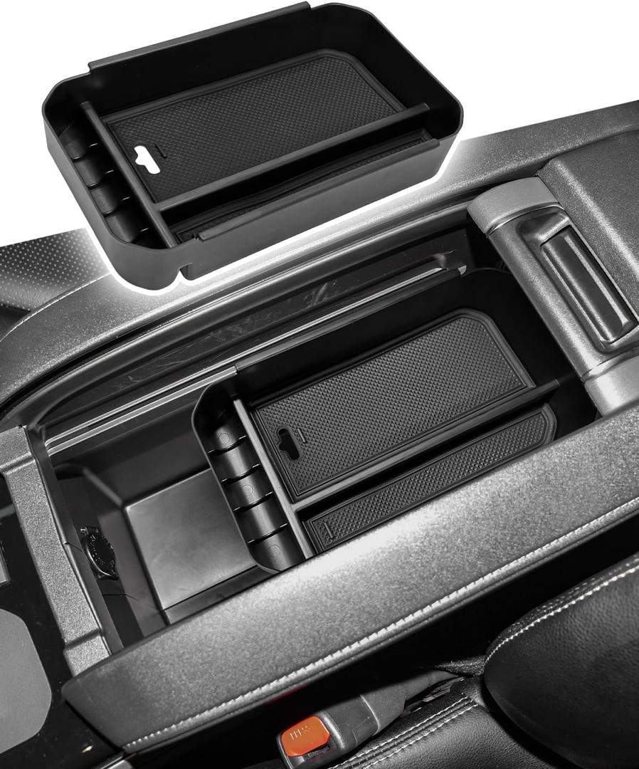 CDEFG for Toyota Highlander 2025 2024 2023 2022 2021 Accessories Center Console Organizer Tray Storage Box Insert Tray Organizer for Highlander (Black)