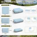 14 Pcs Outdoor Cushion Slipcovers All-Weather Patio Cushion Covers, Replacement Waterproof with Zipper for Patio Furniture, Sectional Couch 3 Sizes, Covers Only, 26" x 26" x 4"