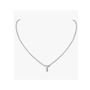 PROSILVER 925 Sterling Silver Small Initial Necklaces for Women, Personalized Dainty Letter Necklace A-Z, Elegant Silver/Cool Black, 16"-18" Adjustable, Come with Box