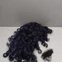 13x6 Curly Wig Blue HD Lace Front Wig Pre-Plucked Dark Blue Glueless Synthetic Deep Wave Lace Front Wigs Wear And Go Kinky Long Curly Wig