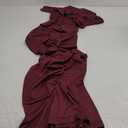 Womens Sexy Maxi Dress Long Sleeve Ruched Bodycon Turtleneck Club Party Casual Wedding Dresses (Medium, Red)