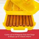 Nostalgia Oscar Mayer Diner-Style Hot Dog Steamer and Bun Warmer, 8 Hot Dog and 4 Bun Capacity, Steam Bratwursts, Sausages, Vegetables, Fish, Dumplings, Yellow