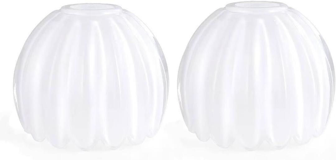 Glass White Tulip Lamp Shades, Small Flower Lampshades,Replacement Mini Lamp Shade for Floor Lamp Table Wall Lamp Chandelier Decor (White Frosted-2)