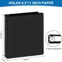 SUQJOY Durable 3 Ring Binders 1 Inch 36 Pack Bulk, Clear View Binders Bulk Three Ring Binders PVC Free, Fit for 8.5x11 inches for School or Office Supplie(Black