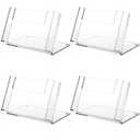 Threehoney 4 Pcs Postcard Acrylic Brochure Holder Organizer 4 x 6 Inch Flyer Display Stand Clear Greeting Card Display Magazine Holder for Card Organizer Desk Table Home Office Menu