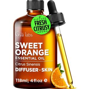 100% Pure Orange Essential Oil - 4 Fl Oz - Orange Oil for Hair, Skin, Diffuser, Aromatherapy & DIY Candle Making Scent