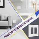 ENERLITES Screwless Decorator Wall Plates Child Safe Outlet Covers, Size 2-Gang 4.68" H x 4.73 L, Unbreakable Polycarbonate Thermoplastic, SI8832-W-5PCS, Glossy, White (5 Pack)