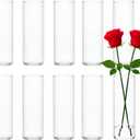 10 Pack Glass Cylinder Vases, 8 Inch Small Clear Cylinder Flower Vase Floating Candle Holders Glass Vases for Centerpiece Table Party Home Wedding