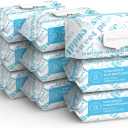 Amazon Elements Baby Wipes, Unscented, Hypoallergenic, Alcohol-Free, With Aloe and Vitamin E, 810 Count, Flip-Top 9 Packs