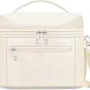 Insulated Lunch Bag for Women Men,Reusable Lunch Box Leak-Proof Cooler Tote Bag Water-Resistant LunchBags for Adults Work, Picnic, Travel(Cream,Beige)