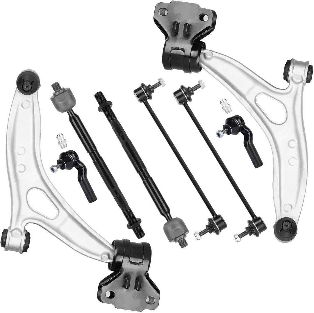 Front Lower Control Arms Stabilizer Sway Bar Ends Tie Rod End Suspension Kit for Ford Focus 2012-2018 (Excludes 15" Wheels, Not For ST or RS), For Ford C-Max 2013-2018 (8pc)