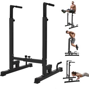 Yes4All Dip Stand 500 LBS Capacity, 80 Levels Adjustable Dip Bars, Dip Station Machine for Home Gym (Black)