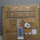 Cumbor 29.7"51.5" Extra Wide Baby Gate for Stairs, Pressure-Mounted Dog Gates for Doorways & Hallways, Auto-Close Walk-Through, No-Trip Design, Child Proof Safety, Dog/Pet Gate for Indoor Use, Black