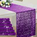 RUDONG M 6 Pack Purple Sequin Table Runner 12 x 108 Inch, Rectangle Glitter Table Runner Dining Table Centerpiece Decorations for Weddings, Banquet, Holiday, Birthday Party