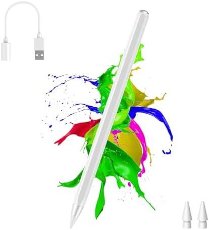 Stylus Pen for iPad 2018-2021 Luntak Active ipad Pencil with Palm Rejection and Tilt for iPad 6/7/8/9,iPad Pro 11/12.9,iPad Mini 5/6,iPad Air 3/4/5-Sliver