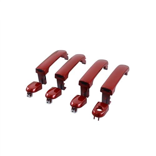 HUYILUN0104 Red 1 Lot 4 Doors Exterior Handle Door Outer Handle Compatible with Nissan Versa 2007-2012