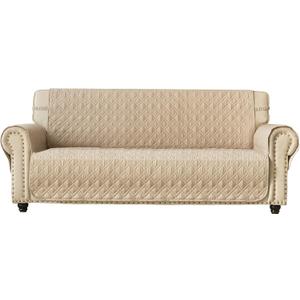Ameritex Couch Sofa Slipcover 100% Waterproof Nonslip Quilted Furniture Protector for Dogs, Children, Pets, Machine Washable (Beige, 68")