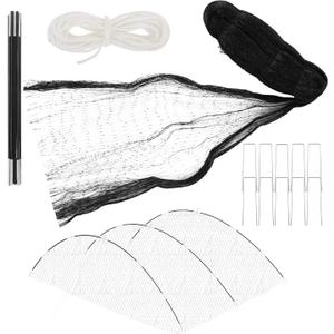 Pond Cover Net 10.5x10.5FT Pond Dome with PVC Support rods Leaf Net and Ground Studs for Pond and Garden