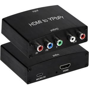 HDMI to Component Converter, HDMI to YPbPr 5RCA RGB + R/L Converter V1.4 with R/L Audio Output Support for MacBook, Blu-Ray, DVD, PS4, DVD, PSP, Xbox 360