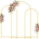 Fomcet Metal Arch Backdrop Stand Set of 3 Gold Wedding Arch Stand 7.2FT & 6.6FT & 6FT Arched Backdrop Frame for Birthday Party Baby Shower Graduation Ceremony Decoration