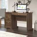 Vintage 44 in. Brown Computer Desk Home Office Study Table Spacious Workstation with 3 Drawers