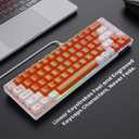 GEODMAER 65% Gaming Keyboard, LED Backlit Mini Wired Keyboard, Ultra-Compact Anti-Ghosting No-Conflict 68 Keys Membrane Gaming Wired Keyboard for PC Laptop Windows Gamer(Orange-White)