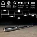 Fitvids Olympic Barbell Bar for Power Lifting and Weightlifting, 700 Pound Capacity, 2 Inch Diameter (5FT Black)